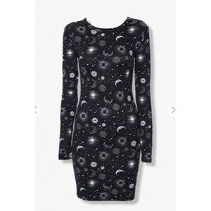 Forever 21 Celestial Print Bodycon Dress Size Small
